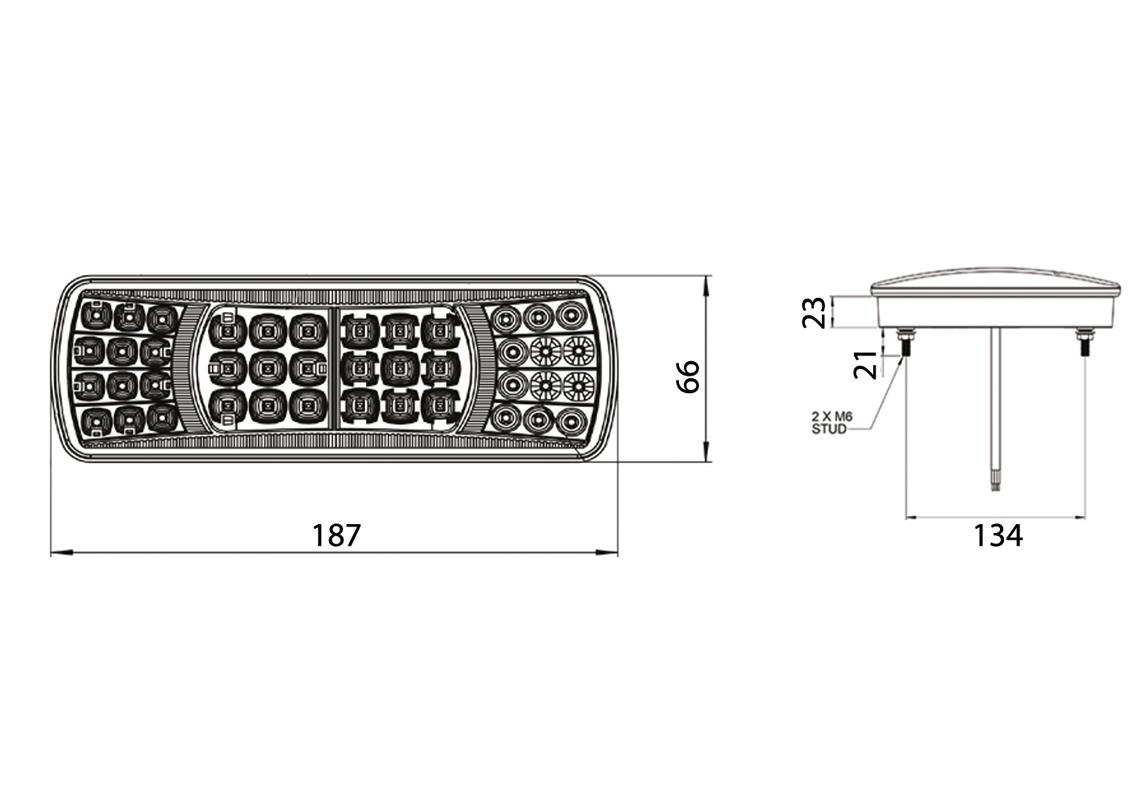 Fanale posteriore LED SLIM LED Sinistro/Destro con estremità cavo nuda